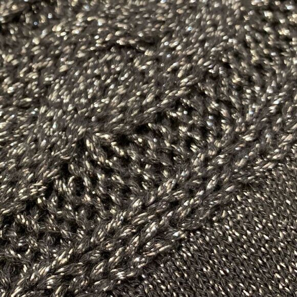 NWT NYE Silver Metallic Glitter Sweater Large Worthington - Picture 4 of 5